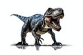 Allosaurus. Dinosaur, realistic image with white background