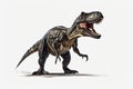 Allosaurus. Dinosaur, realistic image with white background