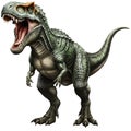 Aggressive allosaurus dinosaur roaring with mouth open showing teeth and claws Royalty Free Stock Photo