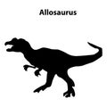 Allosaurus dinosaur silhouette Royalty Free Stock Photo