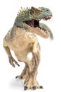 Allosaurus plastic figurine on white background Royalty Free Stock Photo