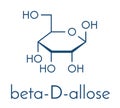 Allose beta-D-allopyranose form sugar molecule. Skeletal formula. Royalty Free Stock Photo