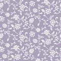 Allover two tone floral seamless vector pattern.