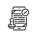 Black line icon for Allow, authorize and document