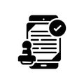 Black solid icon for Allow, authorize and document