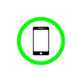 Allow using smart phone sign vector flat icon. talking and calling icon illustration