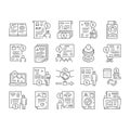 Allowance Finance Help Collection Icons Set Vector .