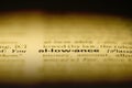 allowance word dict Royalty Free Stock Photo