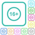 Allowed above 16 years only vivid colored flat icons