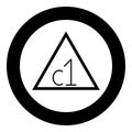 Allowed in circle round blackn Can bleached with chlorine Clothes care symbols Washing concept Laundry sign icon in circle round