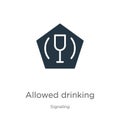 Allowed drinking icon vector. Trendy flat allowed drinking icon from signaling collection isolated on white background. Vector
