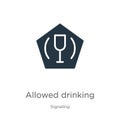 Allowed drinking icon vector. Trendy flat allowed drinking icon from signaling collection isolated on white background. Vector