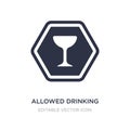 allowed drinking icon on white background. Simple element illustration from Signaling concept