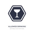 allowed drinking icon on white background. Simple element illustration from Signaling concept