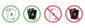 Allowed and Prohibited Playing Black Jack and Royal Poker Sign. Game Card Deck Line and Silhouette Icon Set. Stop Play Royalty Free Stock Photo