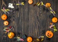 Alloween background with candy and cookies