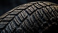 Alloy wheel, black rubber, wet tire, speed generated by AI Royalty Free Stock Photo