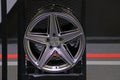 Alloy Wheel of car on the shelf. Alloy wheels are wheels that are made from an alloy of aluminium or magnesium. Alloys are Royalty Free Stock Photo