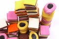 Allsorts liquorice in birdsview Royalty Free Stock Photo