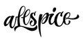 Allspice - vector hand drawn calligraphy style lettering word.