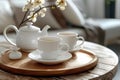 the allure of modern white porcelain tea sets Royalty Free Stock Photo