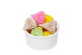 Allure thai candy in cup isolated on white