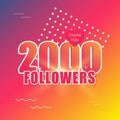 1 alluring banner-poster 2000 followers-orange-red-large inscription