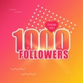 1 alluring banner-poster 1000 followers-orange-red-large inscription