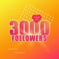 1 alluring banner-poster 3000 followers-orange-red-large inscription
