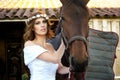 Alluring Bride and Horse