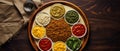 Alluring Ethiopian Cuisine Flat Lay with Injera and Stews