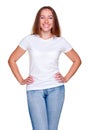 Alluring female in white t-shirt Royalty Free Stock Photo