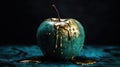 Nature\'s Wealth: A Lustrous Golden Apple Glowing in a Mysterious Room - Generative AI