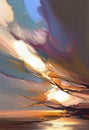 The Princess\'s Art: A Sunset Painting with Deep Erosion Algorithm and Expansive Cave Flares