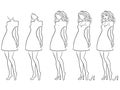 Alluring women contour in hand drawing sequence