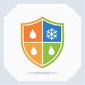AllWeather Protection Shield Icon for Durability Royalty Free Stock Photo