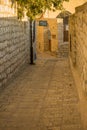 Ally with the Abuhav Synagogue sign, in Safed (Tzfat)