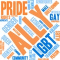 Ally LGBT Word Cloud Royalty Free Stock Photo