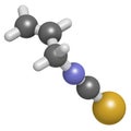 Allyl isothiocyanate mustard pungency molecule. Responsible for pungent taste of mustard, wasabi and radish. Royalty Free Stock Photo