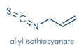 Allyl isothiocyanate mustard pungency molecule. Responsible for pungent taste of mustard, wasabi and radish. Skeletal formula.