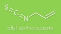 Allyl isothiocyanate mustard pungency molecule. Responsible for pungent taste of mustard, wasabi and radish. Skeletal formula. Royalty Free Stock Photo