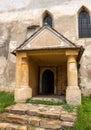 Alma Vii fortified church entrance, Transylvania, Romania Royalty Free Stock Photo