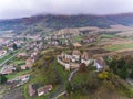 Alma Vii saxon village and fortified Church in Transylvania, Rom Royalty Free Stock Photo