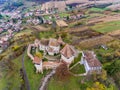 Alma Vii saxon walled Church in Transylvania, Romania. Artistic Royalty Free Stock Photo