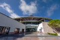 Almada, Portugal - October 24, 2019: Entrance of the Almada Forum shopping center, one of the largest shopping malls in Portugal