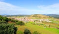 Panoramic view of Almaden de la Plata, Seville province, Andalusia, Spain