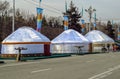 Almaty - Kazakh yurts on the street