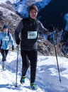 ALMATY, KAZAKHSTAN - APRIL 09, 2017: Amateur competitions - Mountain half-marathon, in the foothills of Almaty, on the