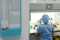 Almaty / Kazakhstan - 02.13.2019 : Artificial insemination clinic. Embryologists perform tests with human eggs