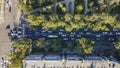 Almaty, Kazakhstan - August 17, 2023: Traffic jam on the city street in front of the intersection